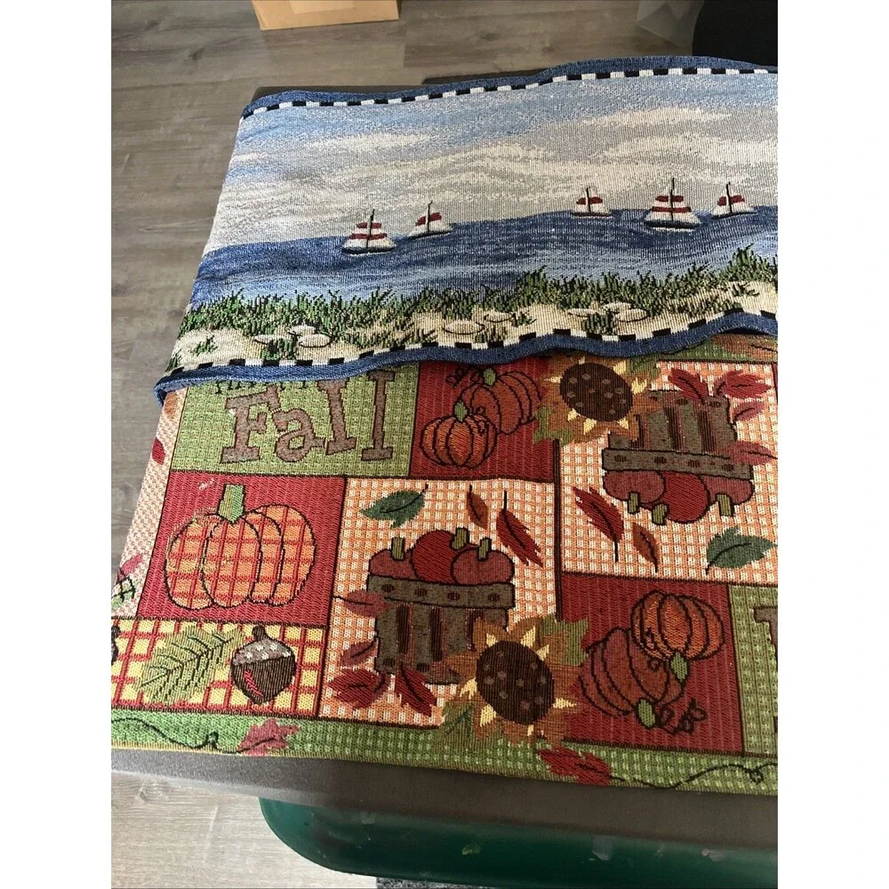 2 Table Runners One Is A Fall Themed 2nd Is A Nautical Themed